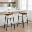 Tabouret de comptoir rembourré avec accoudoirs Devane-123161736