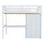 Lit mezzanine en bois avec garde-robe intégré-1031493127