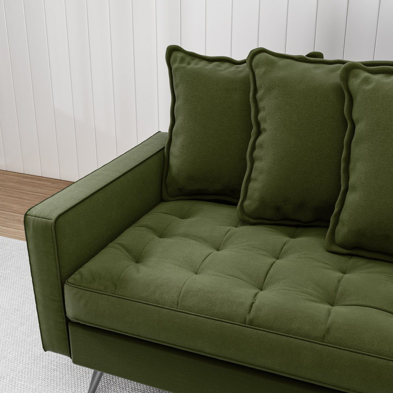 Ensemble de canapés-lits 2 pièces Lillia, Velours vert olive