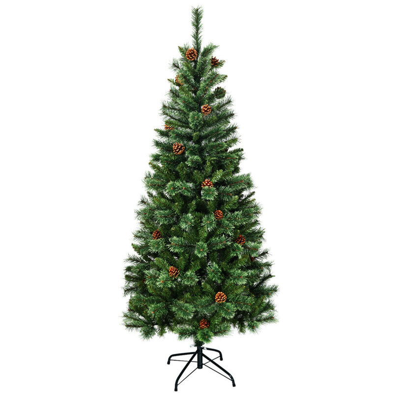 Arbre de Noël artificiel à charnière vert 8 pi Premium, H 7 pi