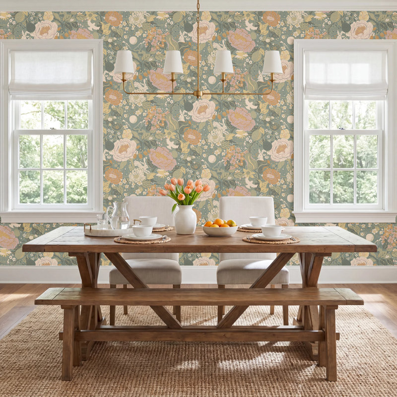 Rouleau de fleurs Harrell, Bleu ardoise