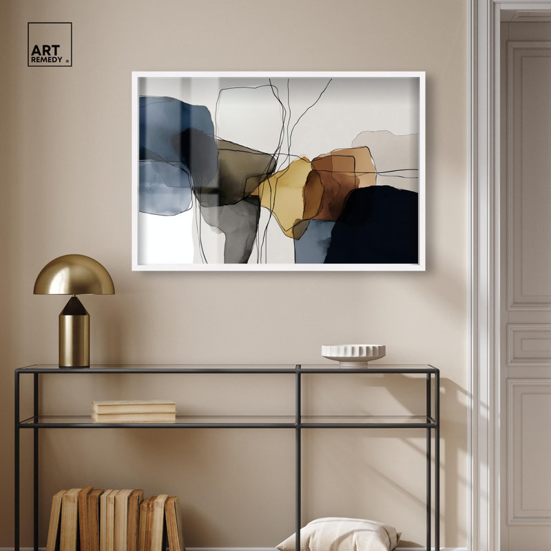 Décoration murale de bureau connectée «Connectioned Colors II Shadowbox» par Art Remedy, cadre blanc, 36 x 24, Cadre blanc