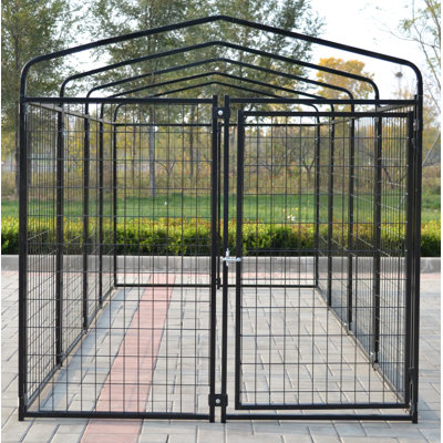 Engrid 66'' H Panel Metal Yard Kennel With Door