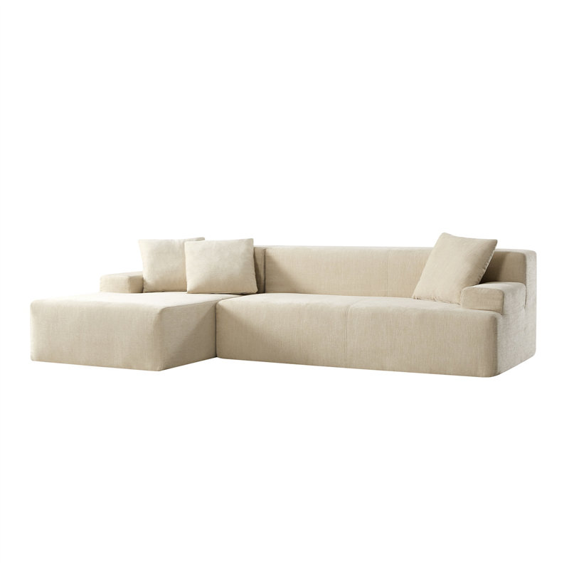 Osvaldo Modern 282 CM Wide Compressed High-Density Foam Sofa, Beige