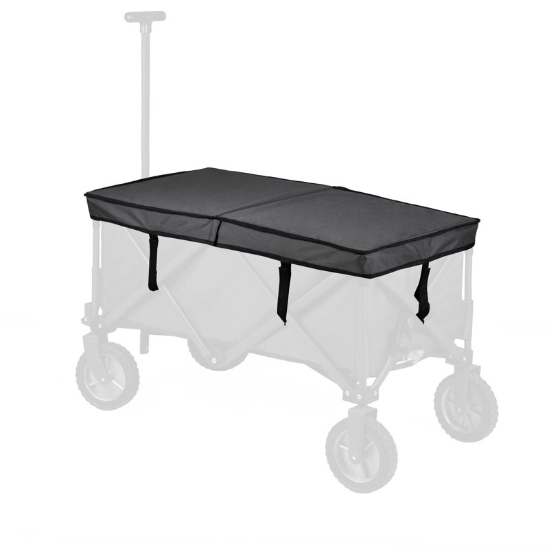 Adventure Wagon Upgrade Kit - Soft Cooler Liner and Table-top Lid for Folding Wagons, Dark Gray/Black