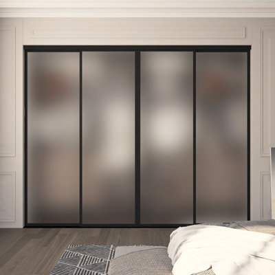 4 Panel Frosted Glass Room Dividers - Sliding Doors - Closet Doors