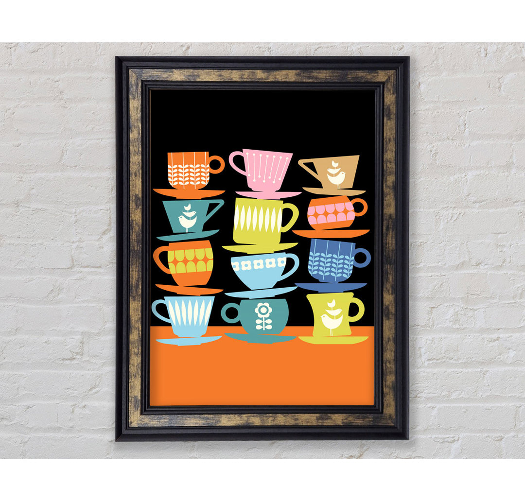 Wandbild Retro Tea Cups