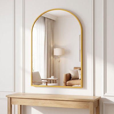 Aluminum Frame Arched Wall Mirror High Definition Bathroom Vanity Mirror Modern Decorative Mirror