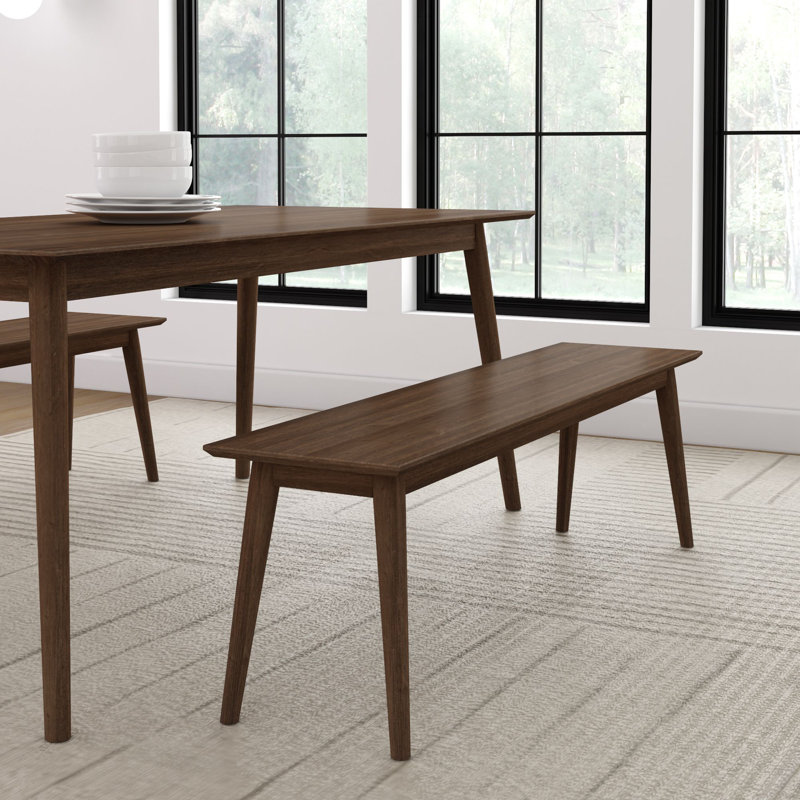Leaford 58.75" Solid Wood Bench, Walnut