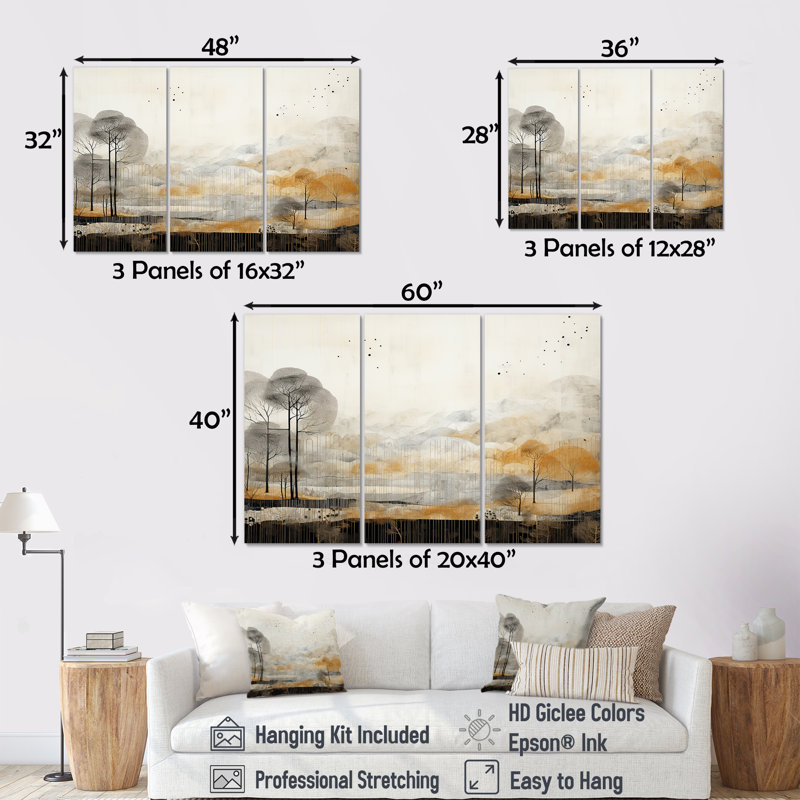 Ensemble de salon Bold Mute, Toile tendue, H 40 po x l 60 po x P 1 po