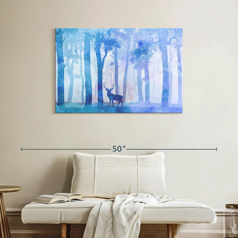 Forêt de cerfs Brampt, H 26 po x l 39 po