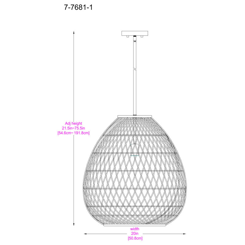 Maya Bisque White Resin Wicker 1-Light Pendant