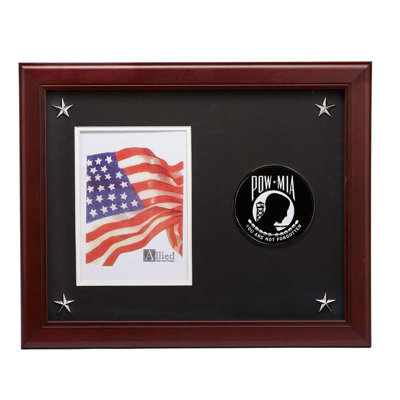 Brown Wood Beveled Picture Frame with Mat