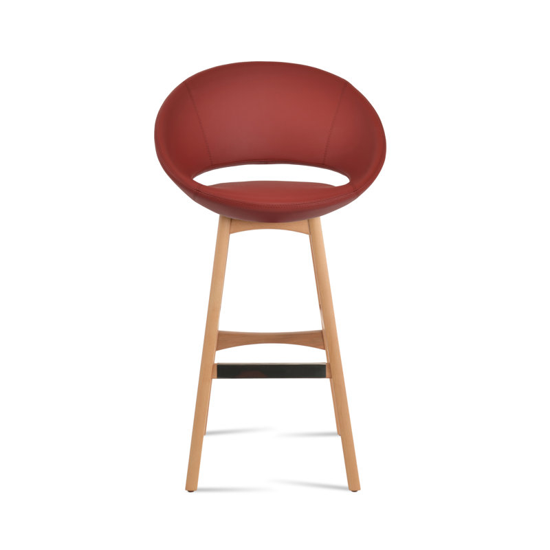 Short et tabouret de bar, Tabouret de bar (siège d'une hauteur de 28 po), Naturel, Rouge