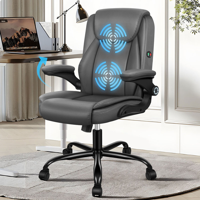Office Chair, Gray, 53 cm H, Polyurethane