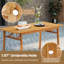 Table de salle à manger en bois d'acacia 63 po pour 6 personnes