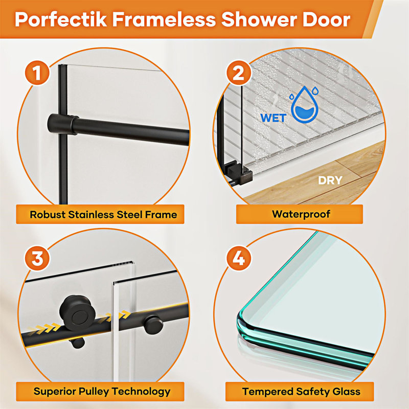 Single Sliding Frameless Shower Door