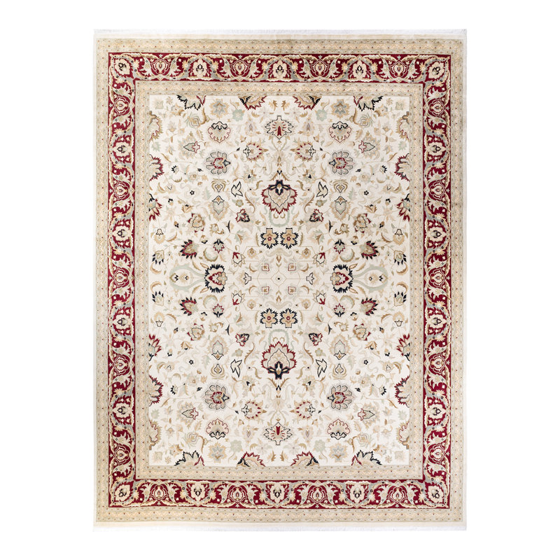 Hand Knotted Wool Traditional Hayner Ivory Area Rug 11' 10" x 15' 4"