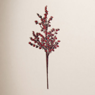 24" Winter Icy Red & Burgundy Berry Spray. Each bag contains three sprays.