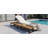 Outdoor Chaise Lounge Chair with 5-Position Adjustable Backrest, Reclining with Cushion, Patio Lounger with Wood Side Table, Sturdy Frame for Poolside, Garden, and Backyard-2121523080