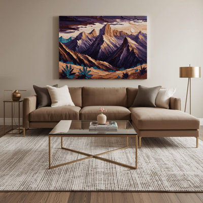 «Southwestern Patterns Sierra Peaks 228», art mural sur toile mauve