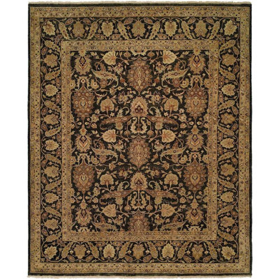 Tapis Sonata noué à la main 8 x 10, tapis indien en laine, tapis oriental traditionnel, tapis floral fait à la main, tapis de salon de luxe