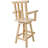 Rustic Fir Wood Bar Stool With Footrest & Wide Armrest-386268346