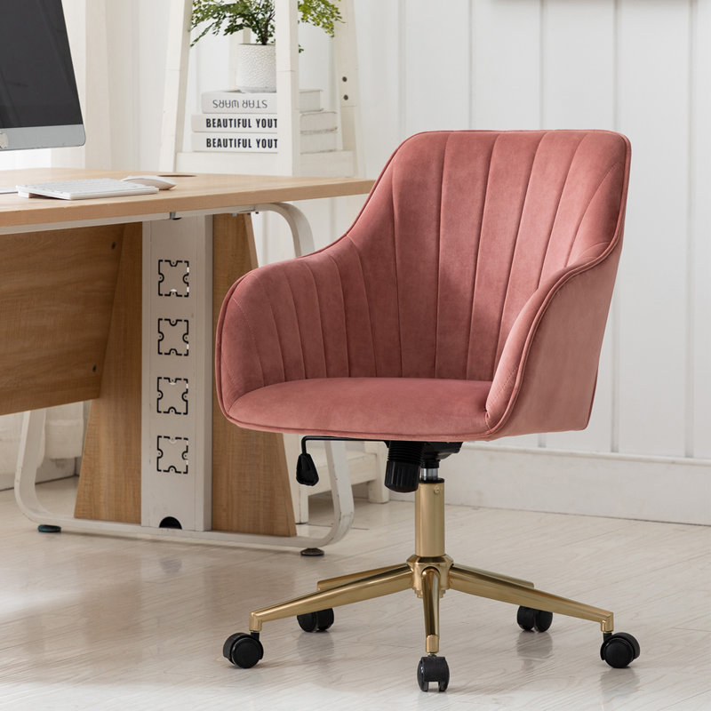 Roxanne Office Chair, Rose Gold, Pink