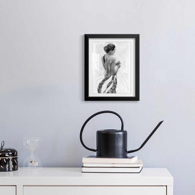 Solitude S croquis I - impression encadrée, H 28,5 po x l 20,5 po, Noir
