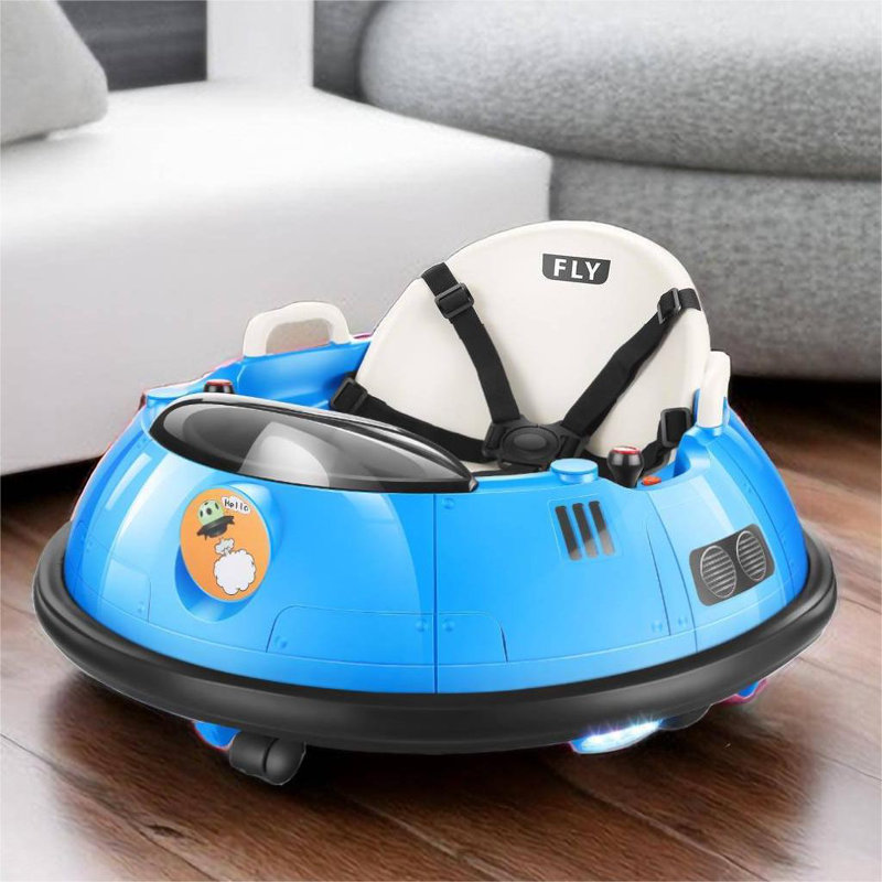 12 Volt Baby Bumper Car Battery Powered Ride-on Toy with Remote Control, Blue