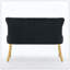 Banc de salle à manger en velours capitonné avec pieds plaqués or, banc Mid-Century moderne, 2 places, noir-122968091-123030177
