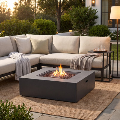 Square Propane Outdoor Fireplace