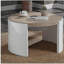 Table basse à 1 tiroir en chêne et blanc ultrabrillant