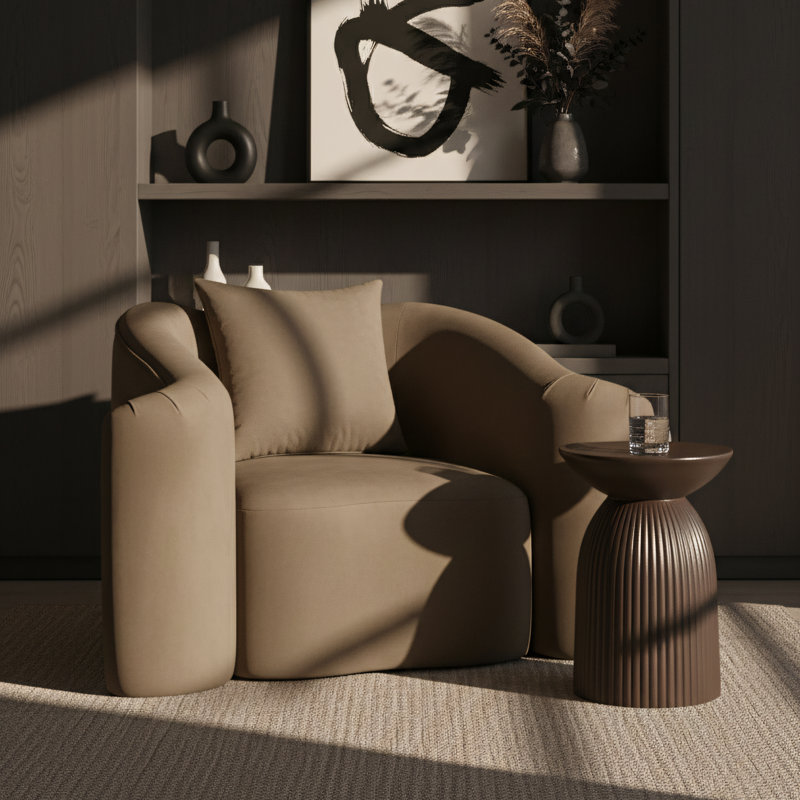 Chaise en velours Soyini, Velours beige