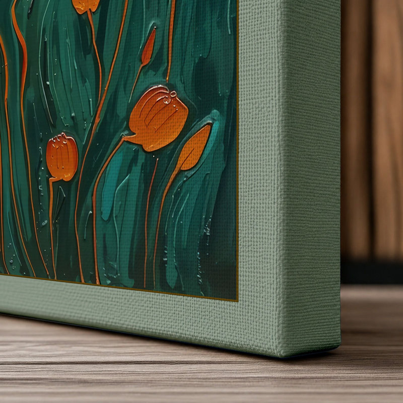 Golden Landscape Modern - Wrapped Canvas, 18x12 - 45.7 x 30.5 cm, Sage Border