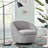 Upholstered Swivel Barrel Chair-1301299457