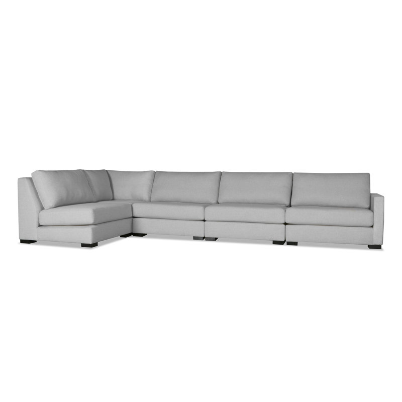 Canapé modulaire en lin faisant face à la gauche de 166 po Bruan, H 33 po x l 166 po x P 159 po, Gray Revolution®