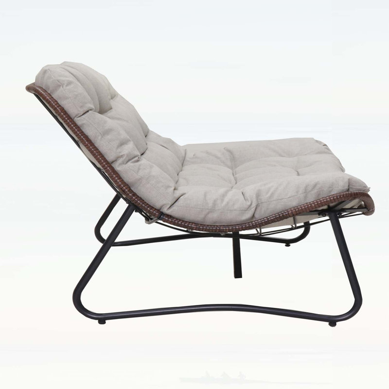 Canapé de patio avec coussin épais de luxe, osier résistant aux intempéries et conception ergonomique pour un confort extérieur
