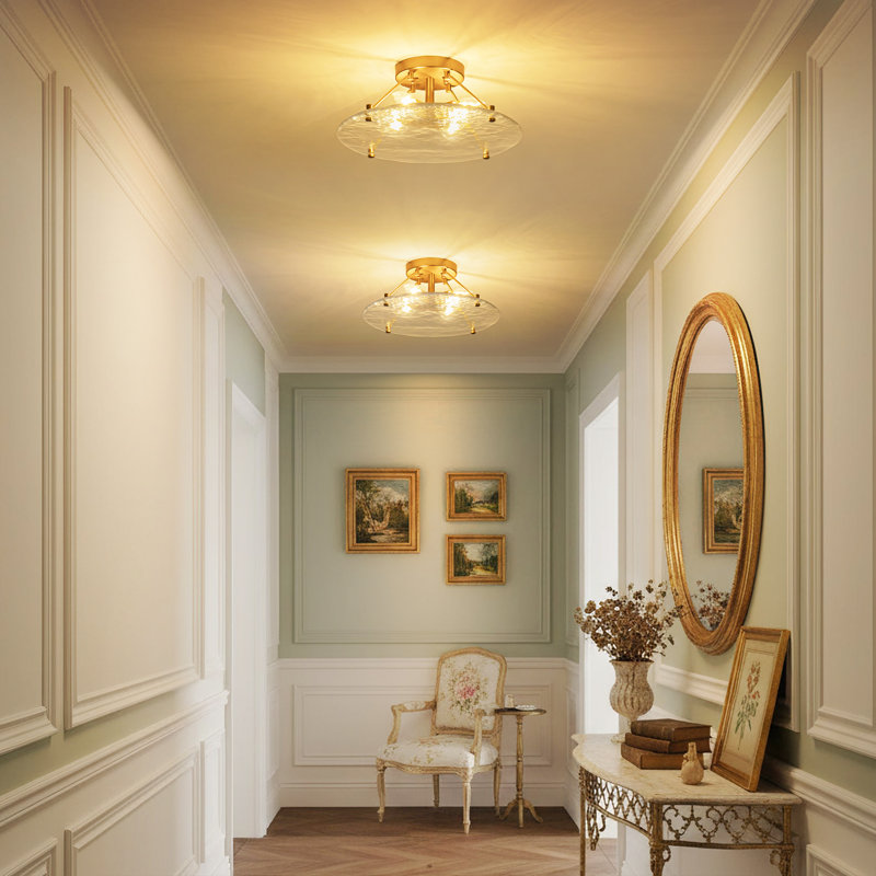 4 - Light Glass Flush Mount Ceiling Light