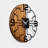 Elegant Wooden Wall Clock, 22.0 in Diameter, Walnut & Black | 100% Real Wood with Metal Accents, 1.2 in Thickness | Silent Mechanism, Perfect for Living Room, Office Decor | Unique Color Variations Add Charm