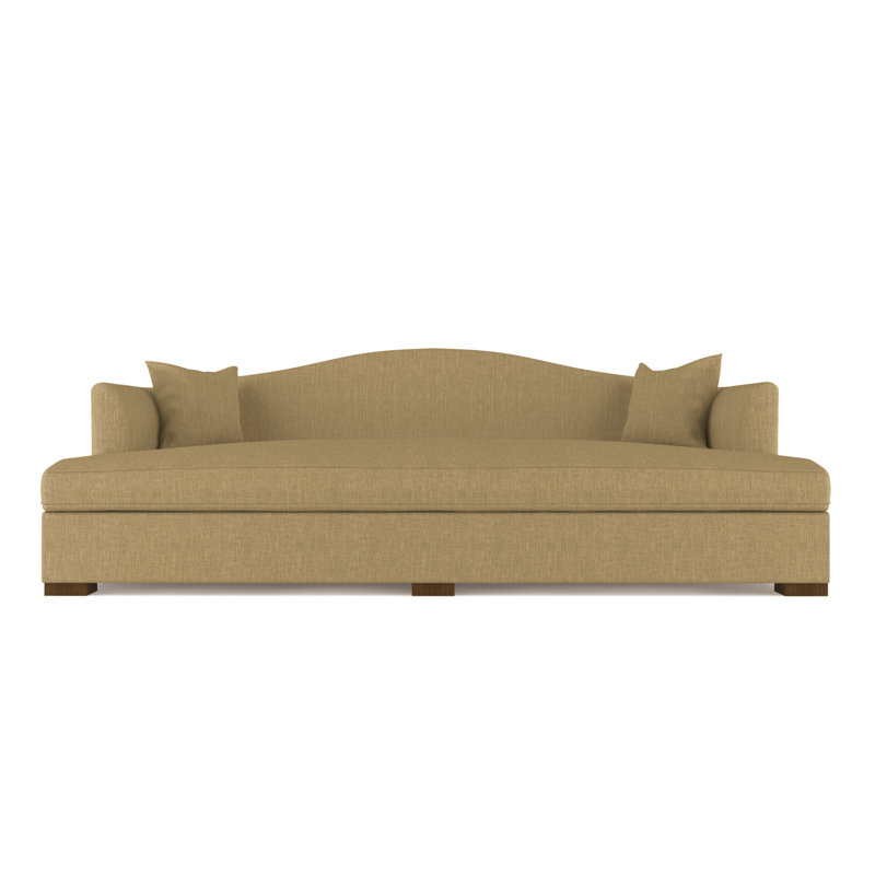 Horatio Camelback Taper Curved-Arm Daybed, Vintage Leather Pumice, Weathered