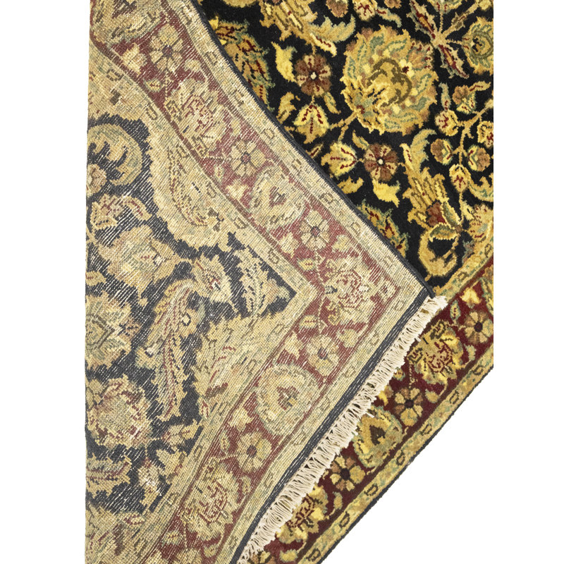 Tapis noir traditionnel Agra Jaipur 3X5
