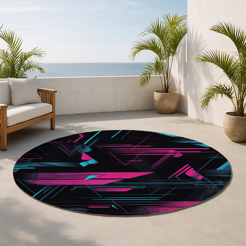 Tapis intérieur et extérieur Fractal Echo, Rond 5 pi