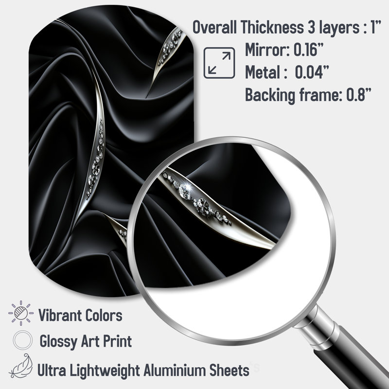 Aurore - reproduction d'art asymétrique abstraite en métal sur cylindre noir, H 31 po x l 19 po