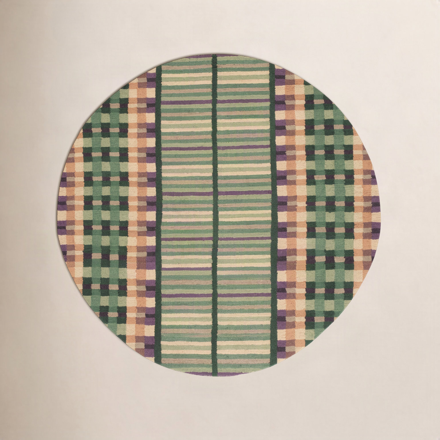 Karson Hand-Tufted Geometric Rug, Round 6'
