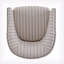 Fauteuil demi-tonneau rembourré à rayures