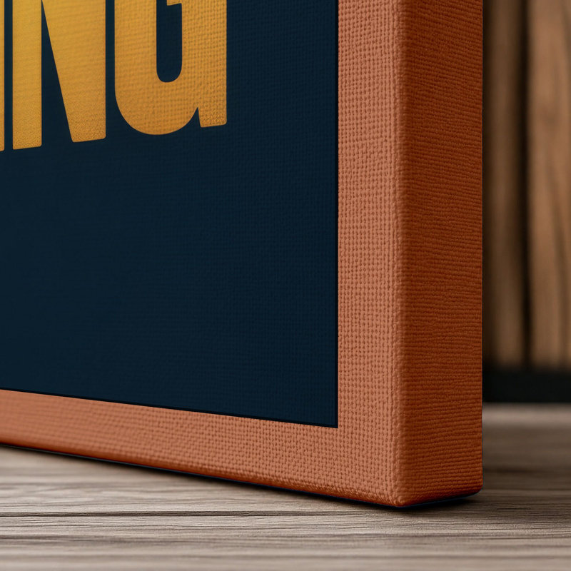 Keep Going Typography 1 Piece Wrapped Canvas Wall Art, 24x16 - 61.0 x 40.6 cm, Terracotta Border