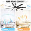 84 Inch Modern Large Design Ceiling Fans With Smart Remote Control 8 Fan Blades For Living Room