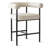 24" Upholstered Boucle Counter Stool with Arm
