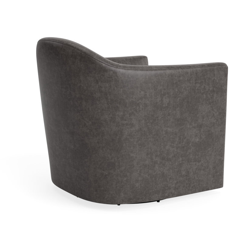 MTO - About Face Swivel Lounge Chair, Slate Leather